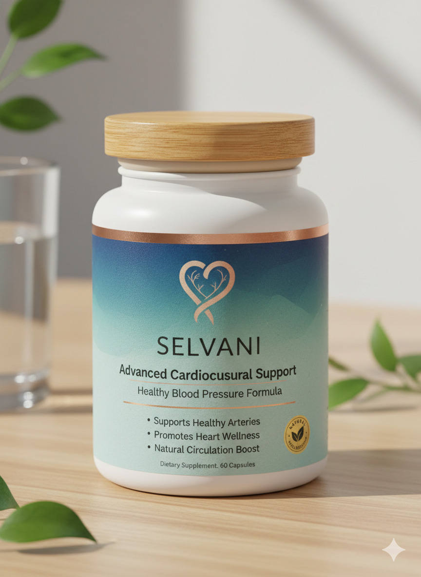 Selvani dietary supplement bottle on a neutral background